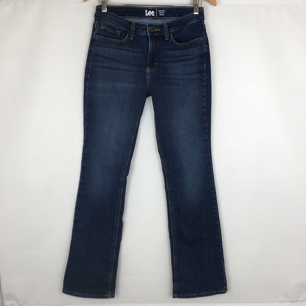 Lee Regular Fit Boot Cut Mid Rise Jeans Blue Women’s Size 4 M